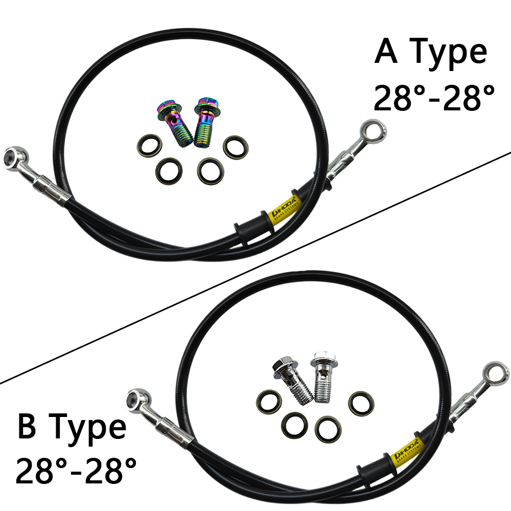 28°-28° Black Braided Stainles - đánh giá và giá Motorcycle Brake Cable