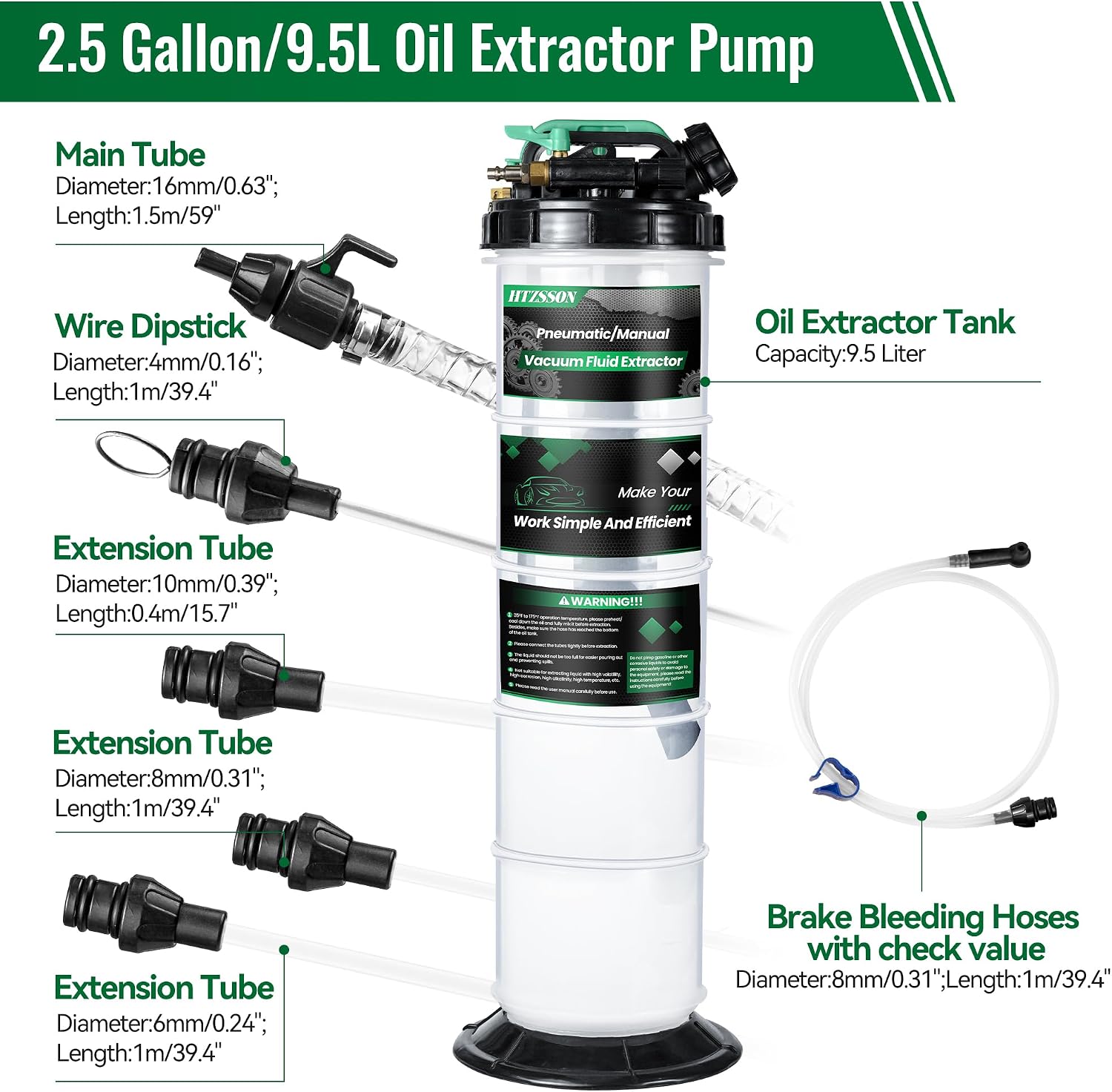 9.5 L/2.5 Gallon Oil Extractor - đánh giá và giá Brake Fluid