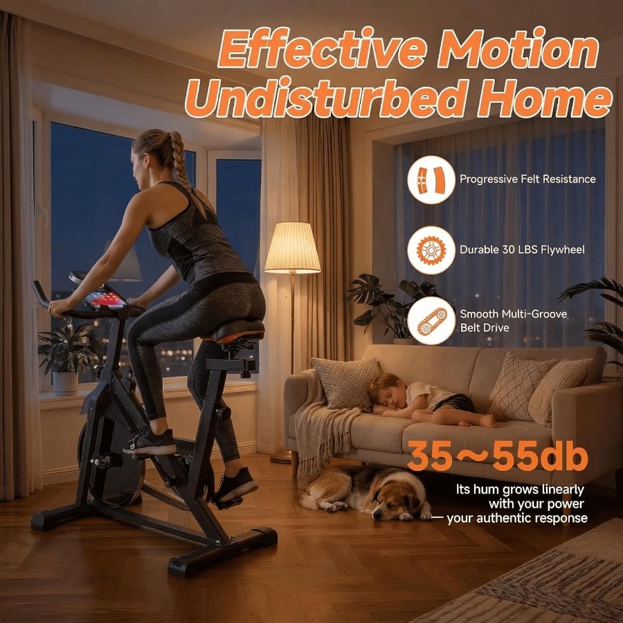 Home Exercise Bike with Silent - đánh giá và giá Brake Pads Bike